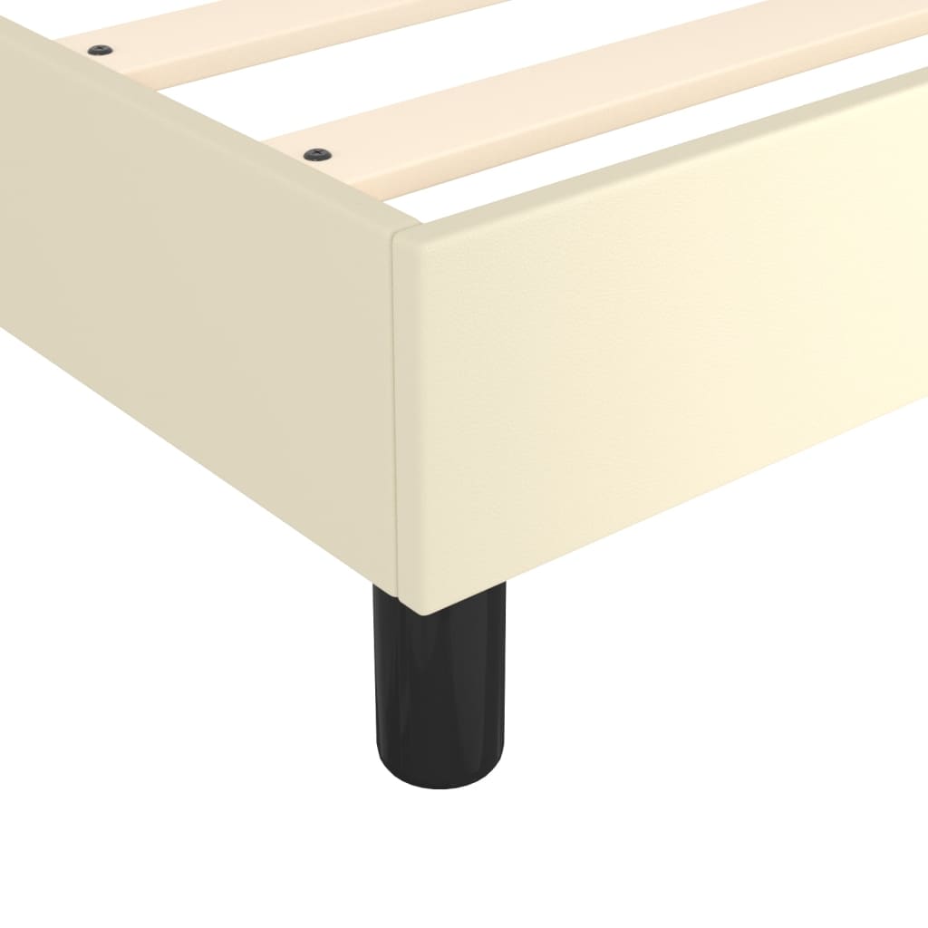 Sommier à lattes de lit avec matelas Crème 90x190 cm Similicuir - XIOS