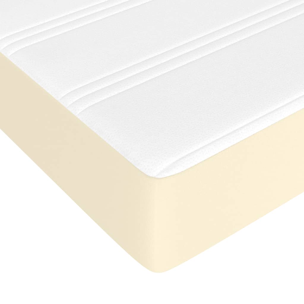 Sommier à lattes de lit avec matelas Crème 90x190 cm Similicuir - XIOS