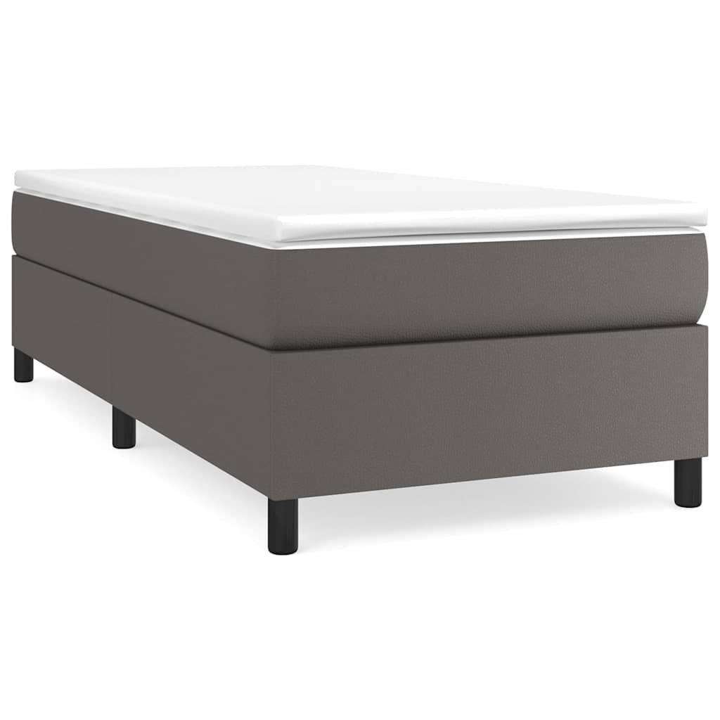 Sommier à lattes de lit avec matelas Gris 90x190 cm Similicuir