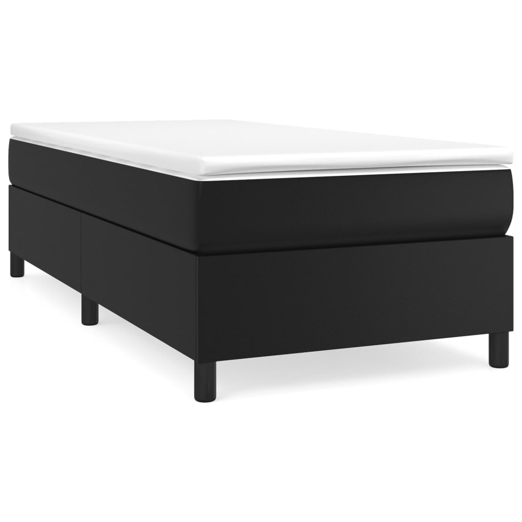 Sommier à lattes de lit avec matelas Noir 90x200 cm Similicuir - XIOS