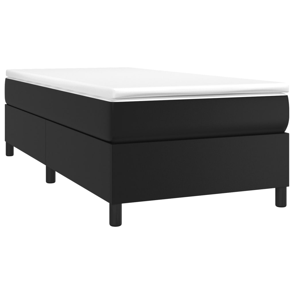 Sommier à lattes de lit avec matelas Noir 90x200 cm Similicuir - XIOS