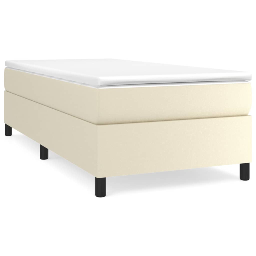 Sommier à lattes de lit avec matelas Crème 90x200 cm Similicuir - XIOS