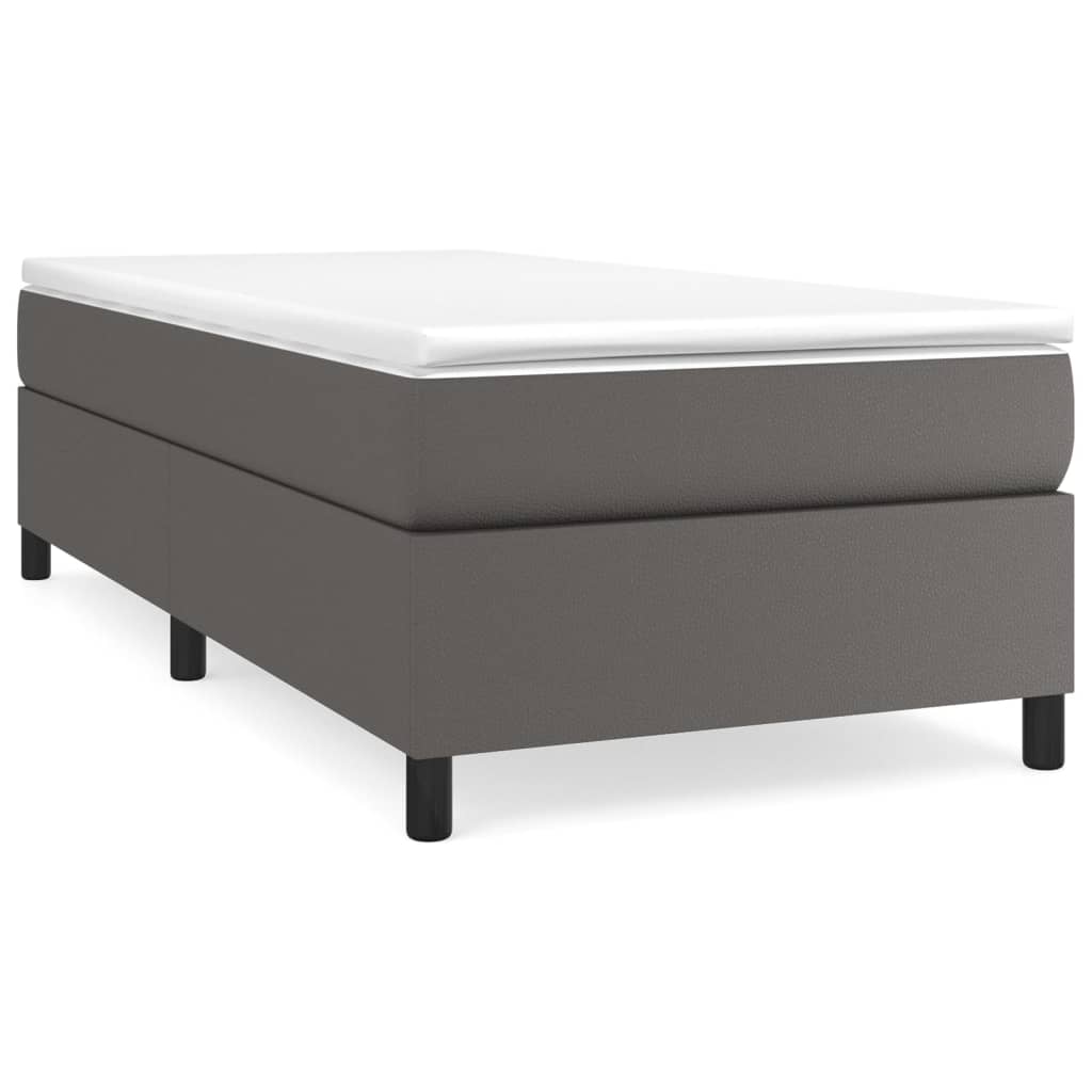 Sommier à lattes de lit avec matelas Gris 90x200 cm Similicuir - XIOS
