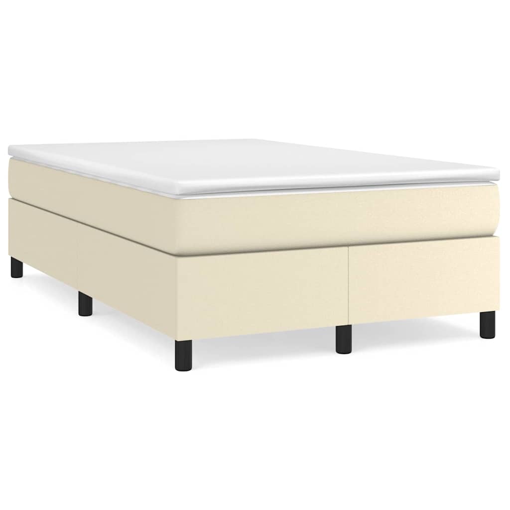 Sommier à lattes de lit avec matelas Crème 120x200cm Similicuir