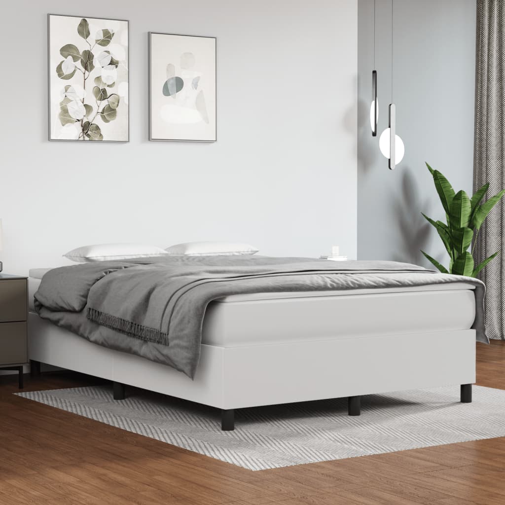 Sommier à lattes de lit avec matelas Blanc 140x190cm Similicuir - XIOS