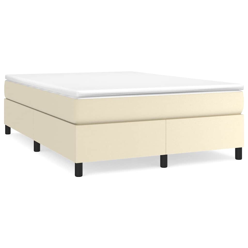 Sommier à lattes de lit avec matelas Crème 140x190cm Similicuir