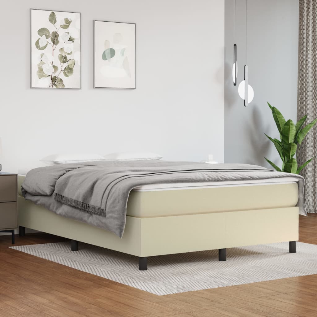 Sommier à lattes de lit avec matelas Crème 140x190cm Similicuir - XIOS