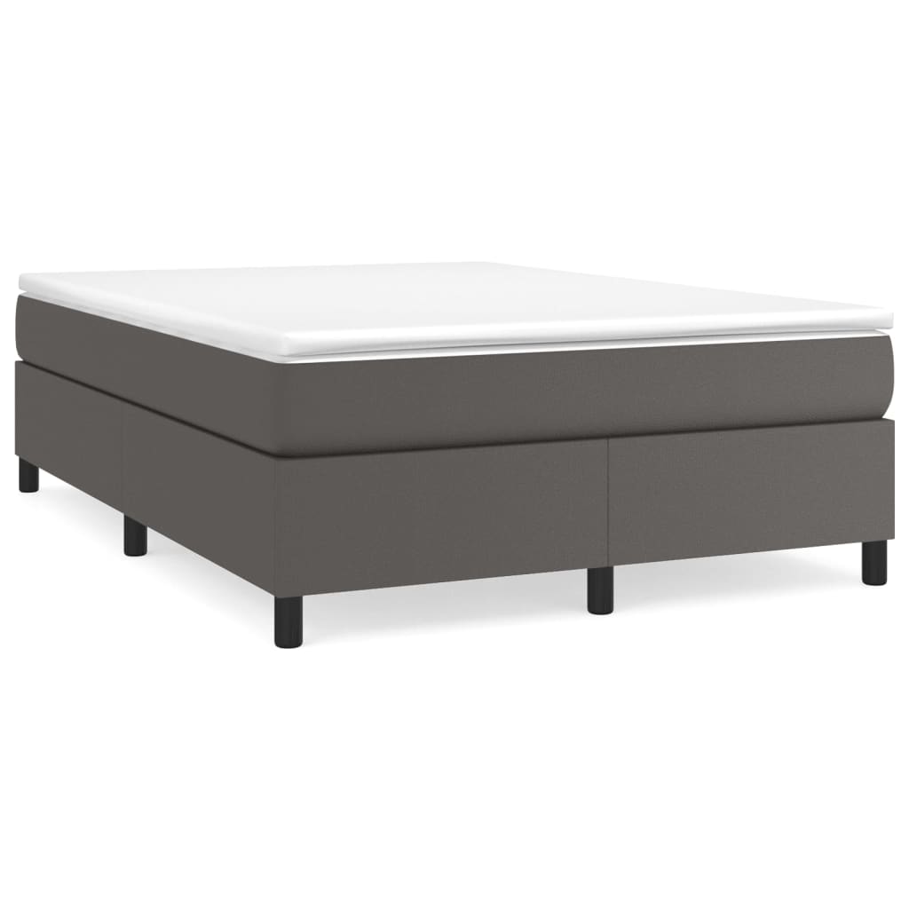 Sommier à lattes de lit avec matelas Gris 140x190 cm Similicuir - XIOS