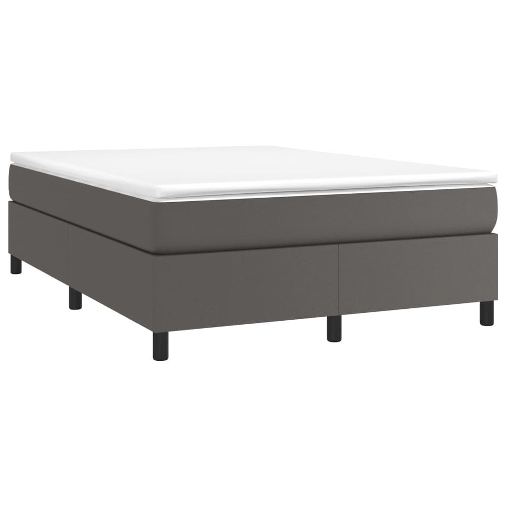 Sommier à lattes de lit avec matelas Gris 140x190 cm Similicuir - XIOS
