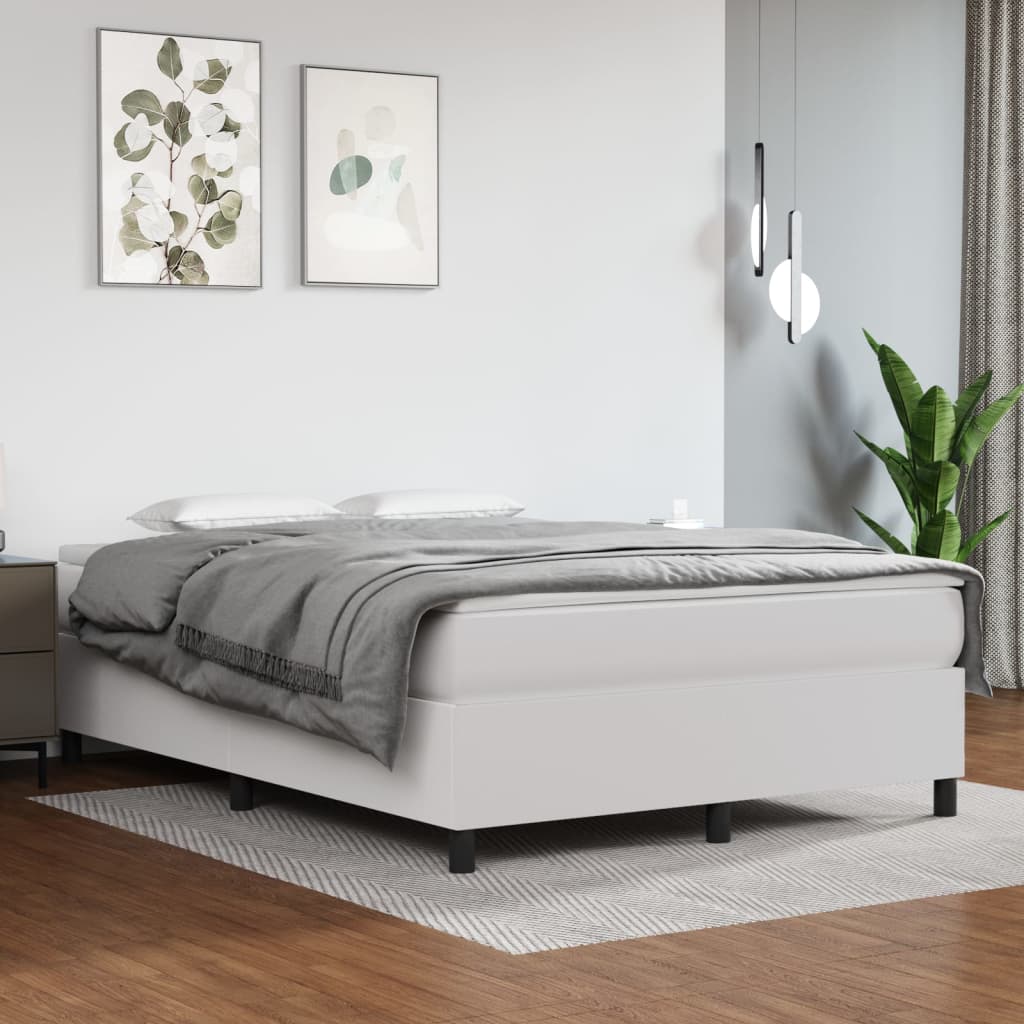Sommier à lattes de lit avec matelas Blanc 140x200cm Similicuir - XIOS