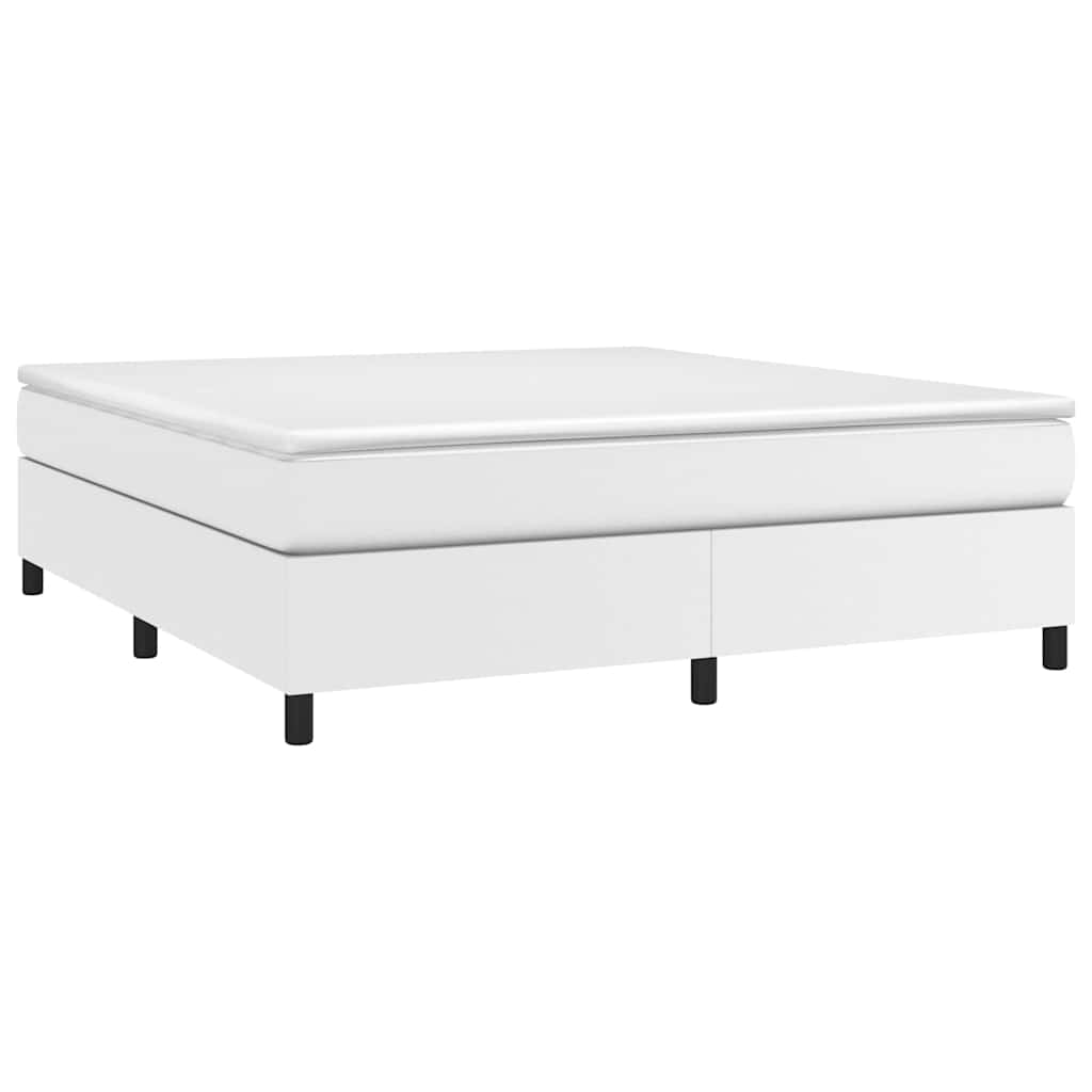 Sommier à lattes de lit avec matelas Blanc 160x200cm Similicuir