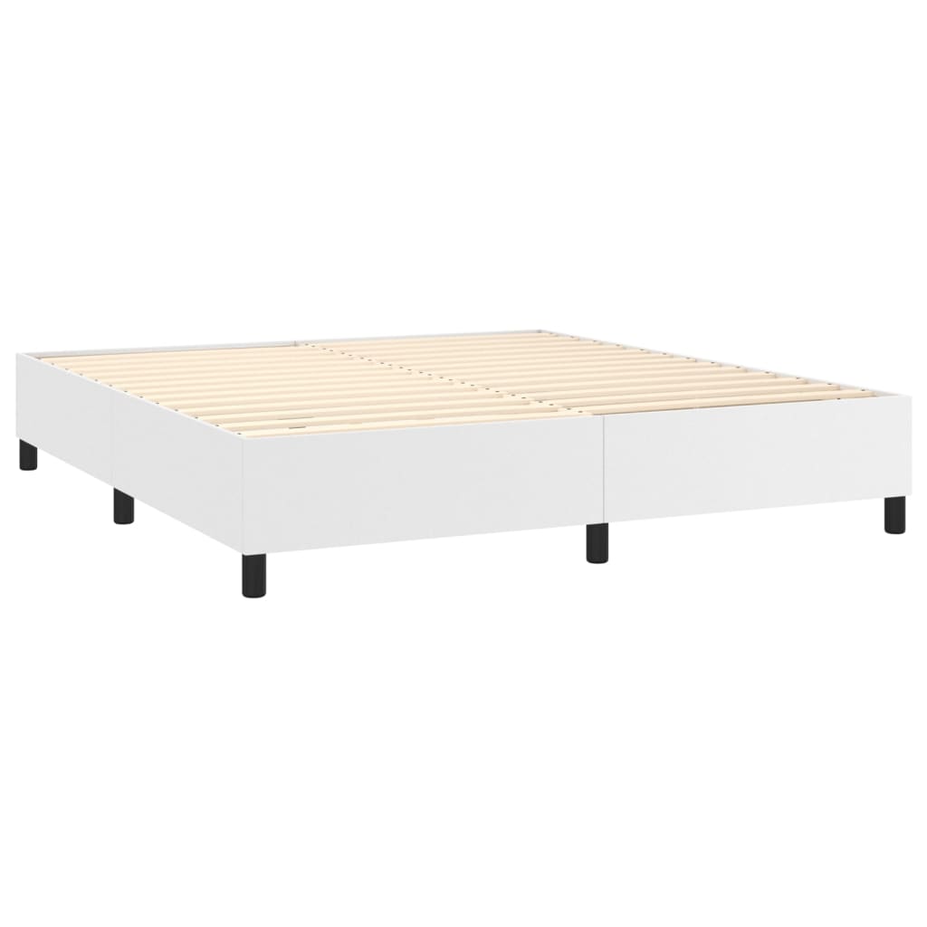 Sommier à lattes de lit avec matelas Blanc 160x200cm Similicuir - XIOS