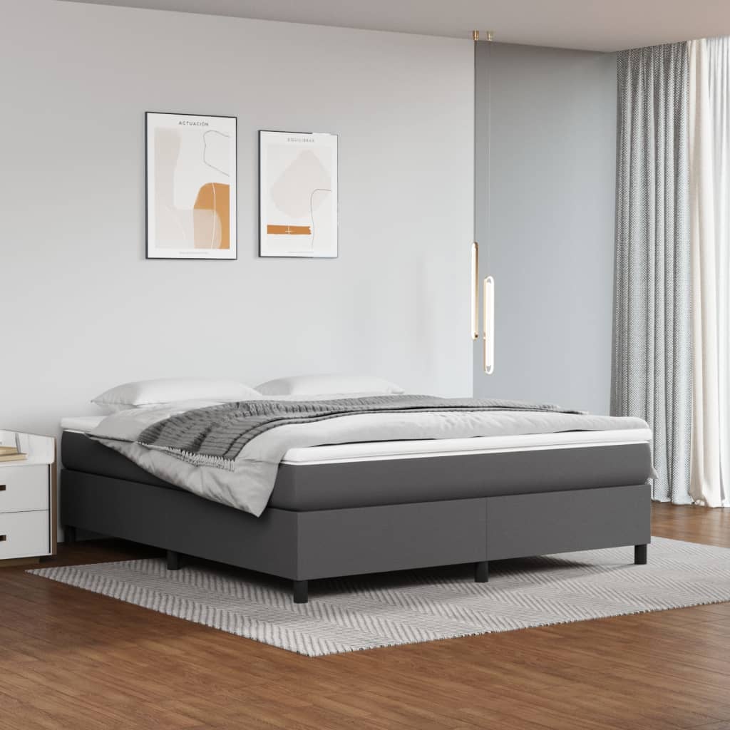 Sommier à lattes de lit avec matelas Gris 160x200 cm Similicuir - XIOS