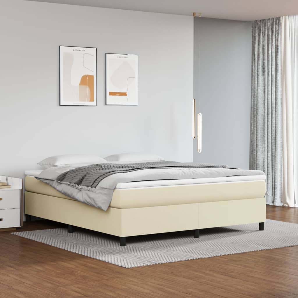 Sommier à lattes de lit avec matelas Crème 180x200cm Similicuir - XIOS