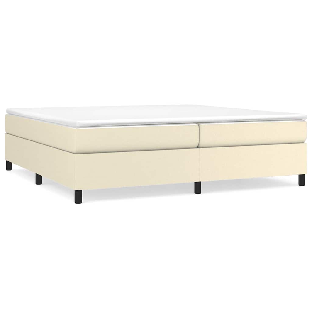 Sommier à lattes de lit avec matelas Crème 200x200cm Similicuir