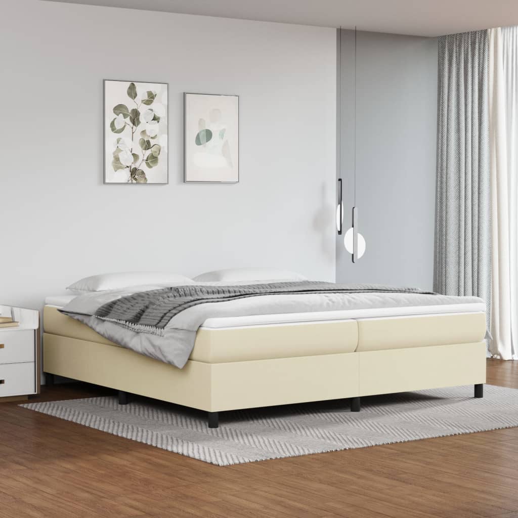 Sommier à lattes de lit avec matelas Crème 200x200cm Similicuir - XIOS