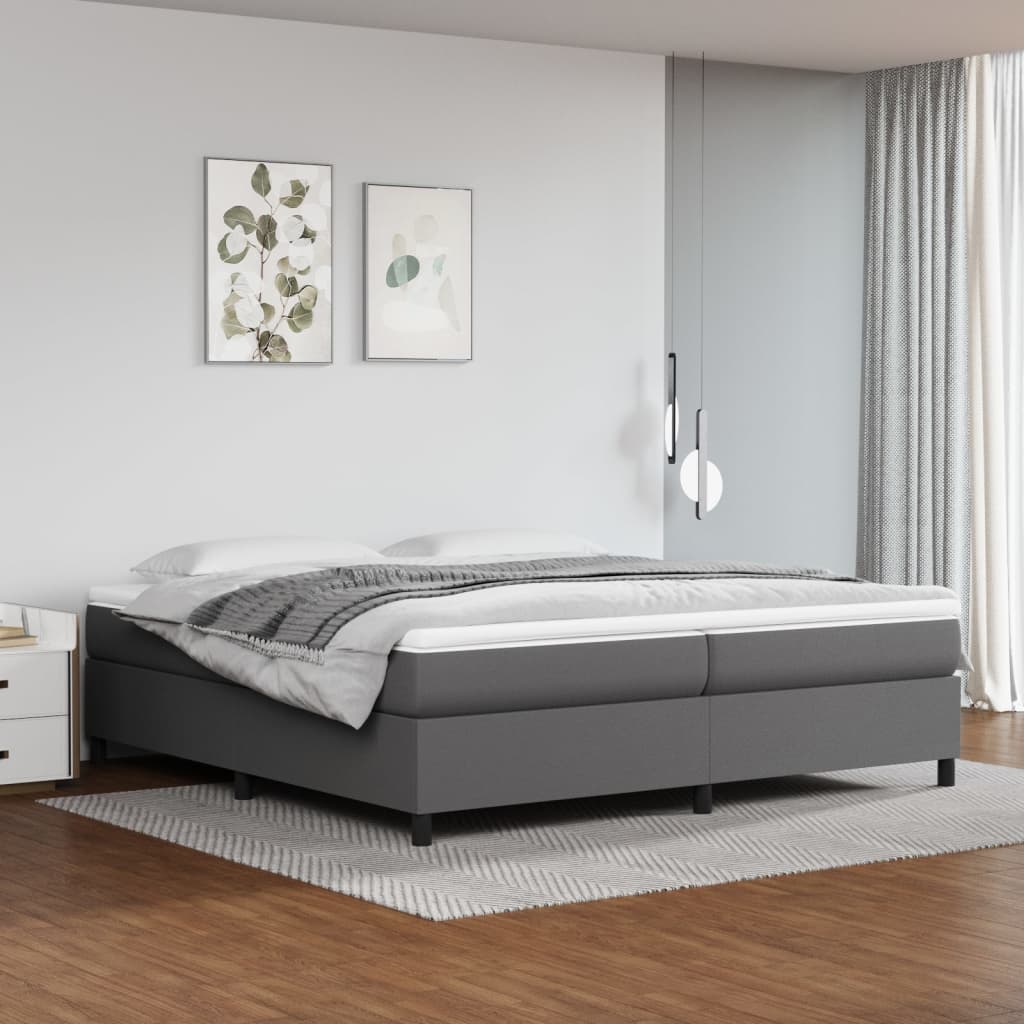 Sommier à lattes de lit avec matelas Gris 200x200 cm Similicuir - XIOS