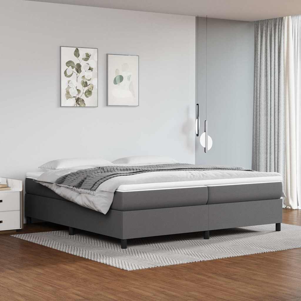 Sommier à lattes de lit avec matelas Gris 200x200 cm Similicuir