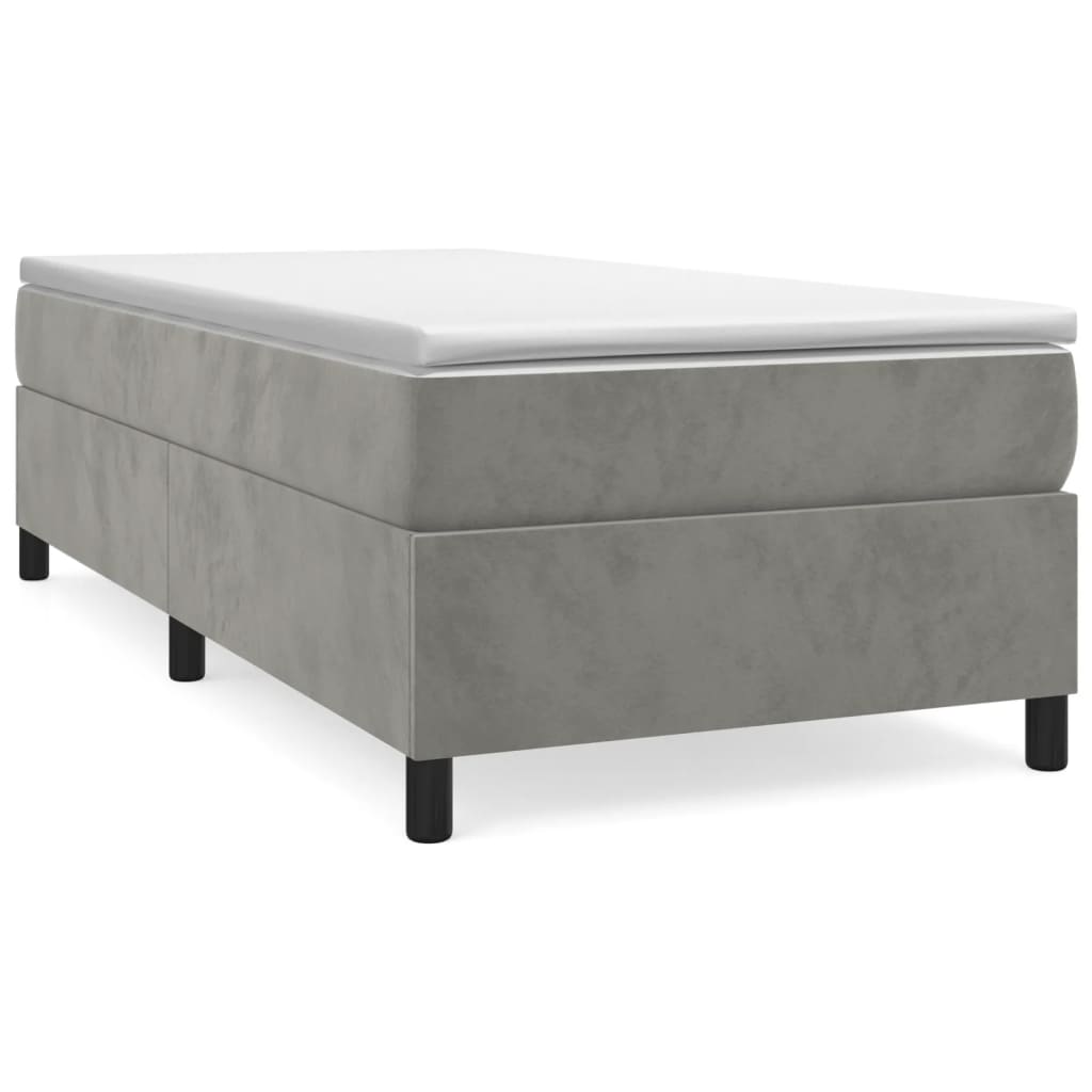 Sommier à lattes de lit et matelas Gris clair 80x200 cm Velours - XIOS