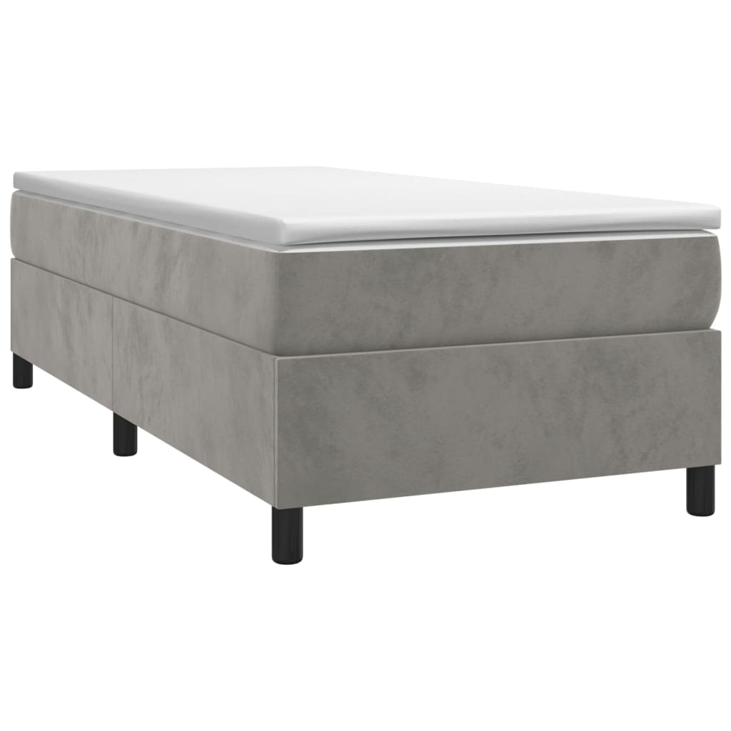 Sommier à lattes de lit et matelas Gris clair 80x200 cm Velours - XIOS