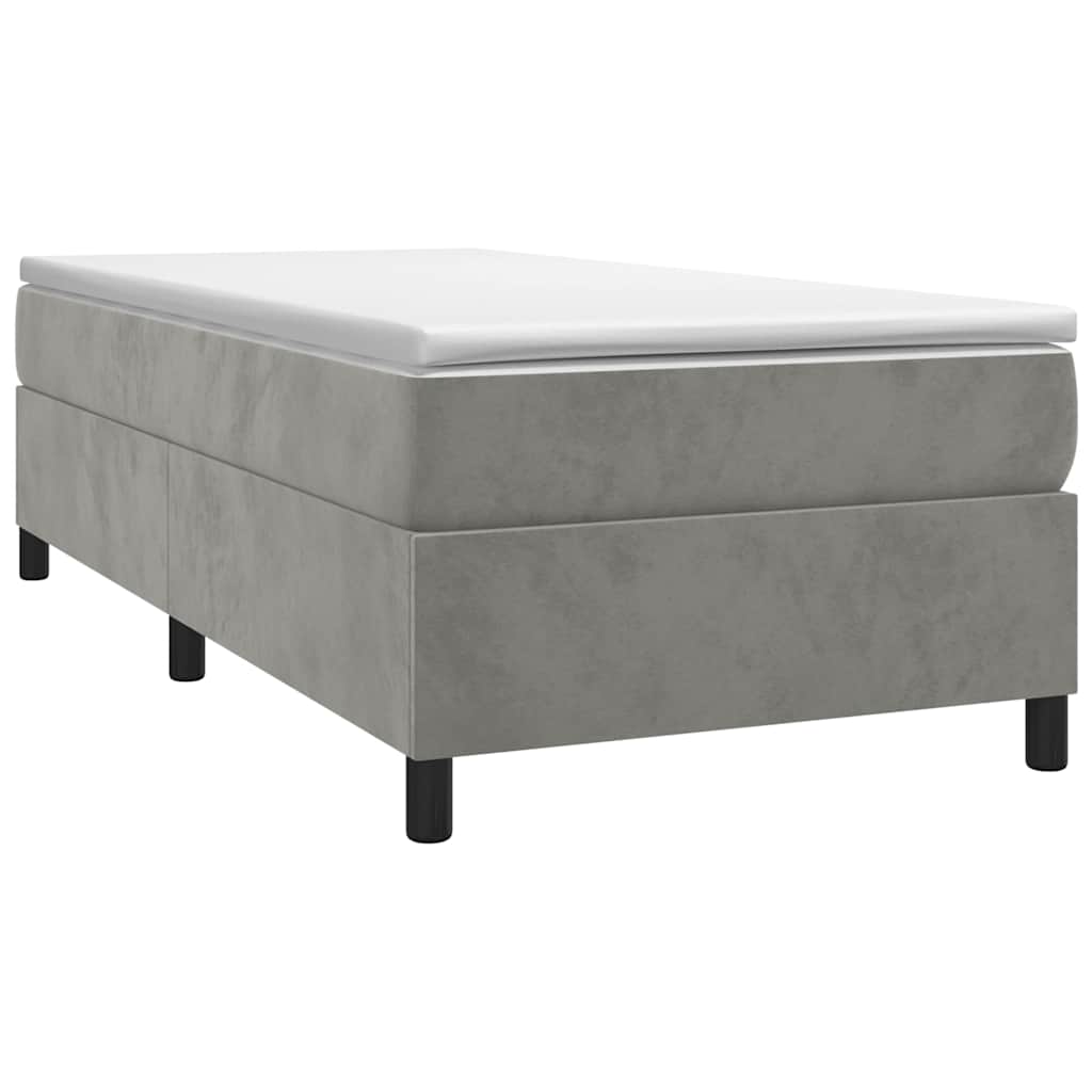 Sommier à lattes de lit et matelas Gris clair 80x200 cm Velours