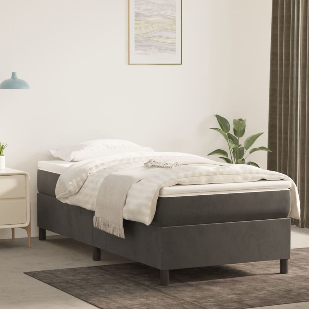 Sommier à lattes de lit et matelas Gris foncé 80x200 cm Velours - XIOS
