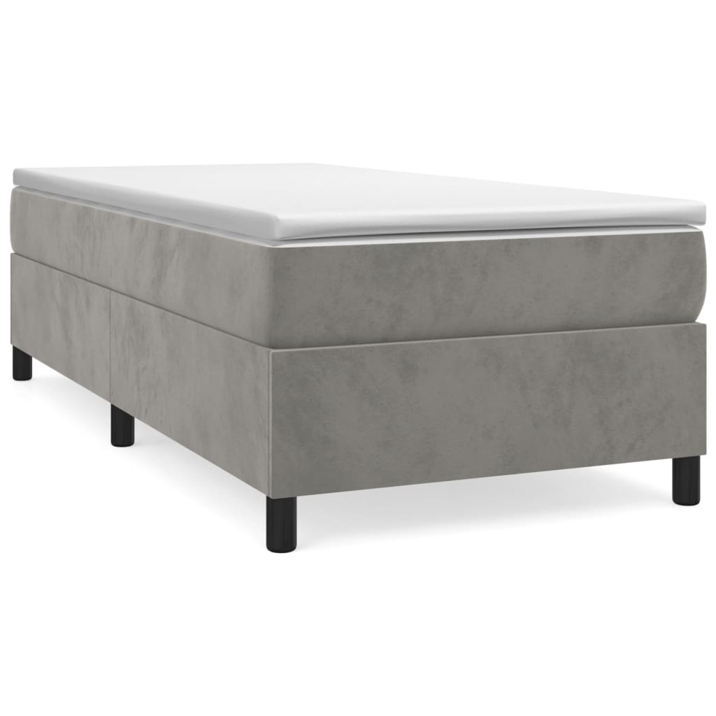 Sommier à lattes de lit et matelas Gris clair 90x190 cm Velours - XIOS