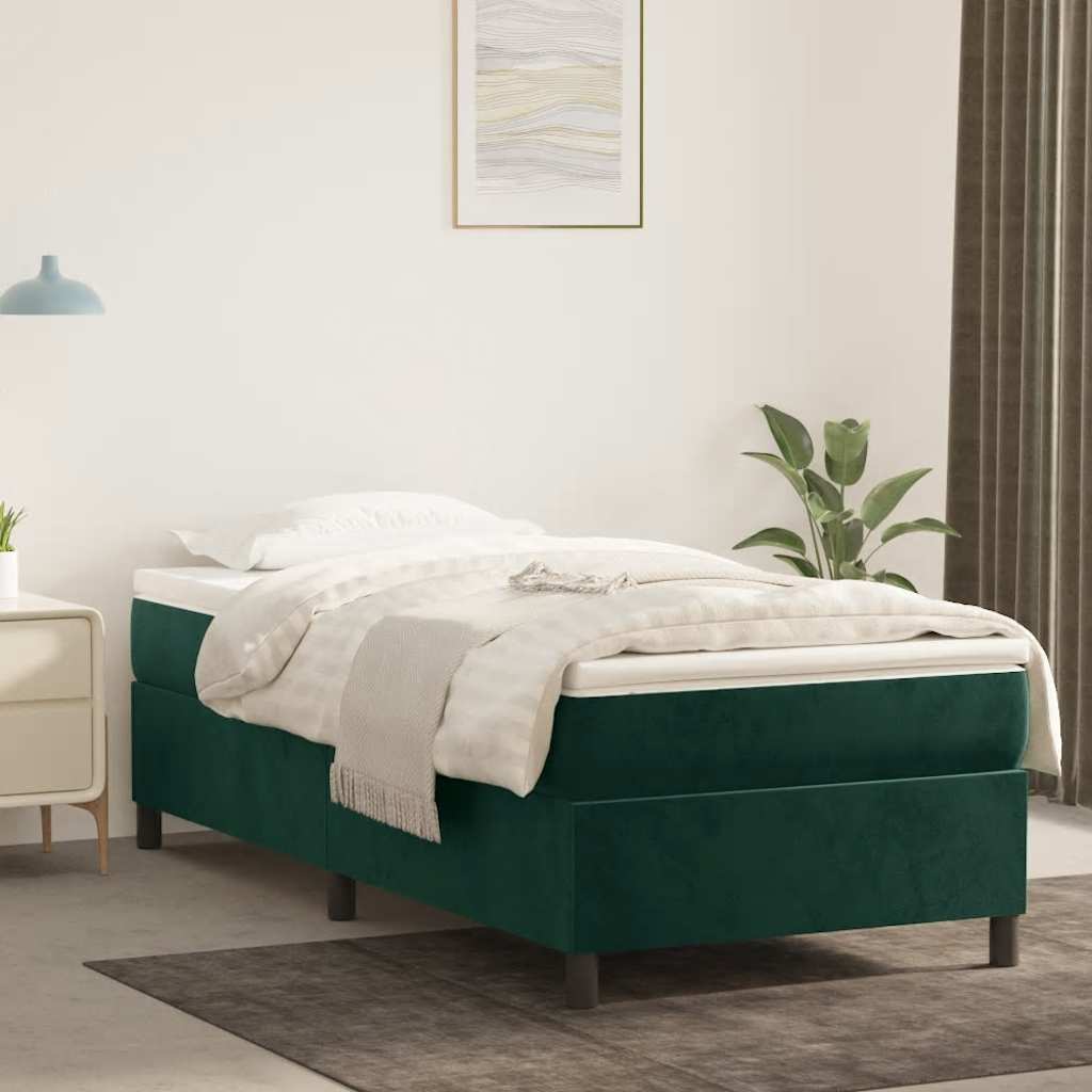 Sommier à lattes de lit avec matelas Vert foncé 90x190 cm - XIOS