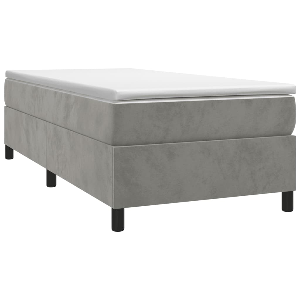 Sommier à lattes de lit et matelas Gris clair 100x200cm Velours - XIOS