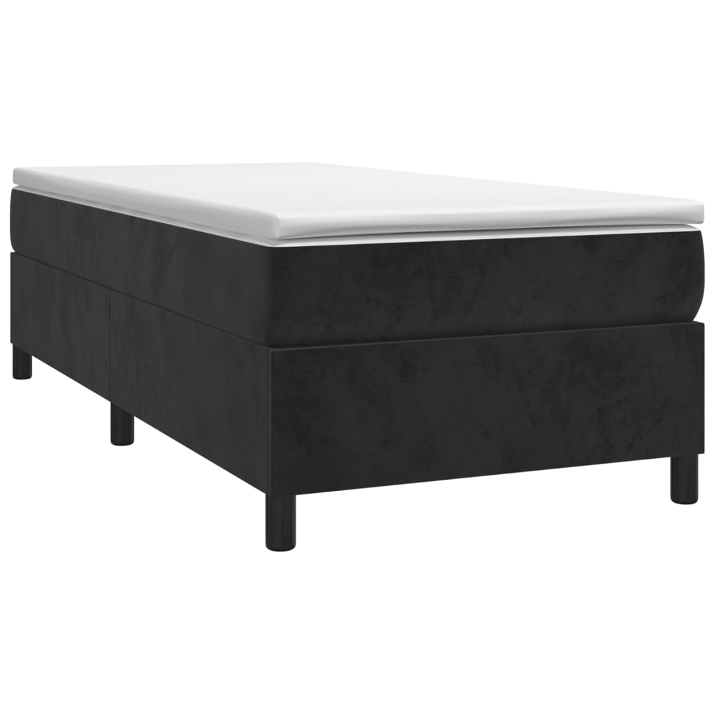 Sommier à lattes de lit avec matelas Noir 100x200 cm Velours - XIOS