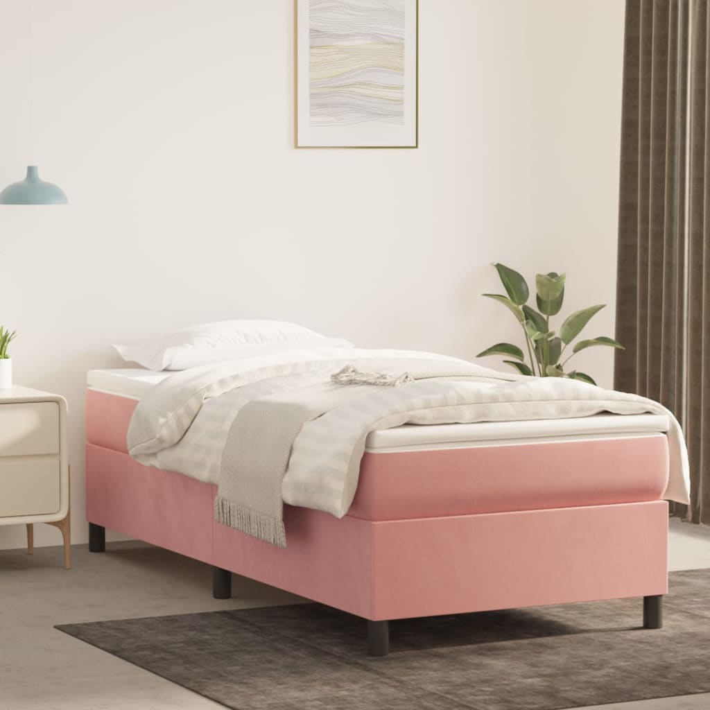 Sommier à lattes de lit avec matelas Rose 100x200 cm Velours - XIOS
