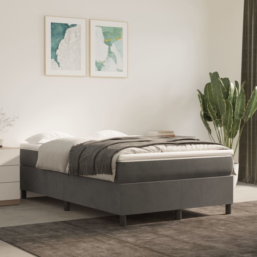 Sommier à lattes de lit et matelas Gris foncé 120x200cm Velours - XIOS