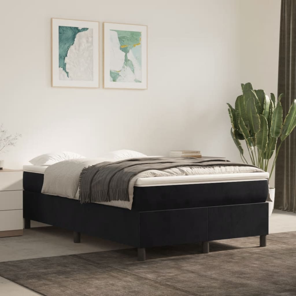 Sommier à lattes de lit avec matelas Noir 120x200 cm Velours - XIOS