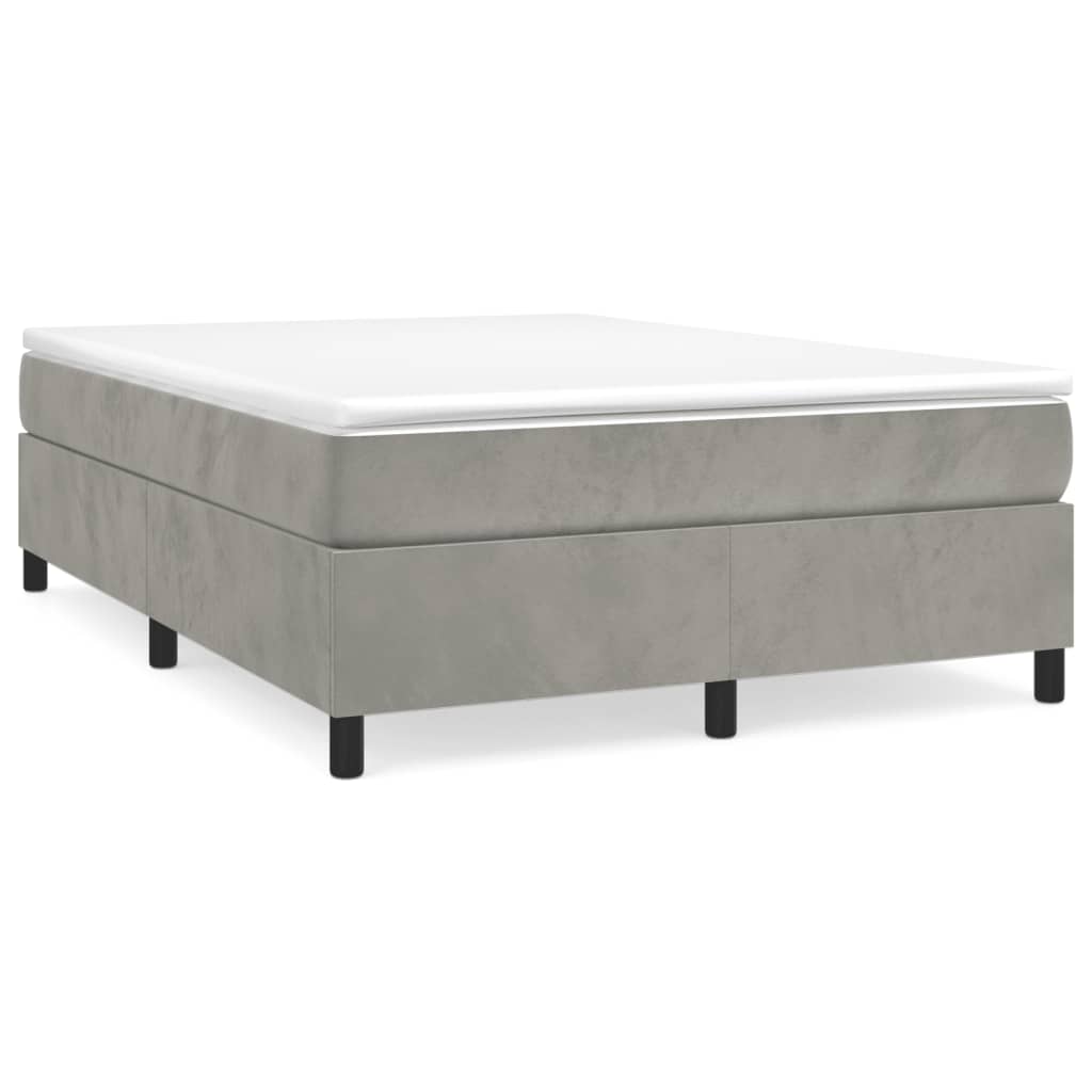 Sommier à lattes de lit et matelas Gris clair 140x190cm Velours - XIOS