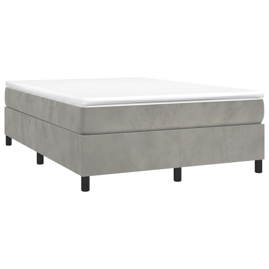 Sommier à lattes de lit et matelas Gris clair 140x190cm Velours - XIOS