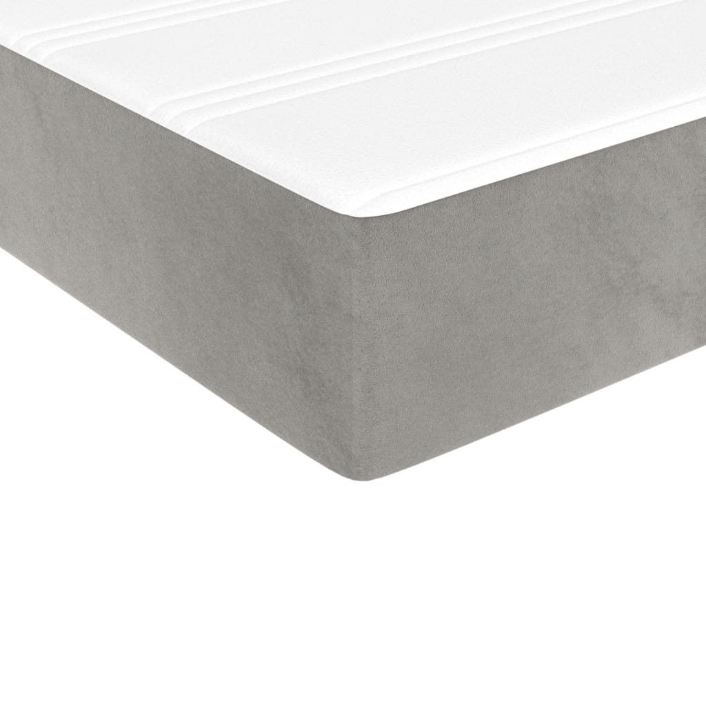 Sommier à lattes de lit et matelas Gris clair 140x190cm Velours - XIOS