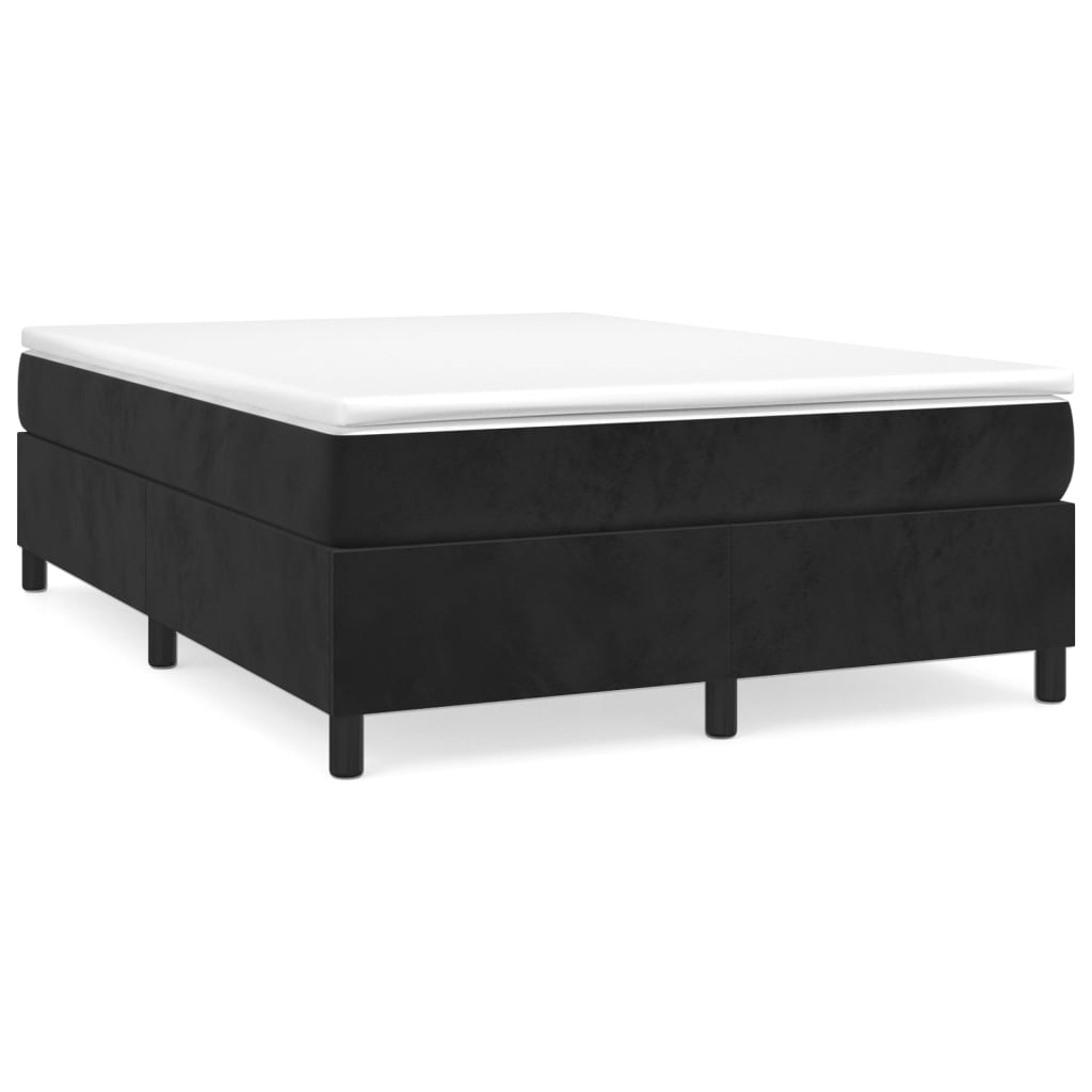 Sommier à lattes de lit avec matelas Noir 140x190 cm Velours - XIOS