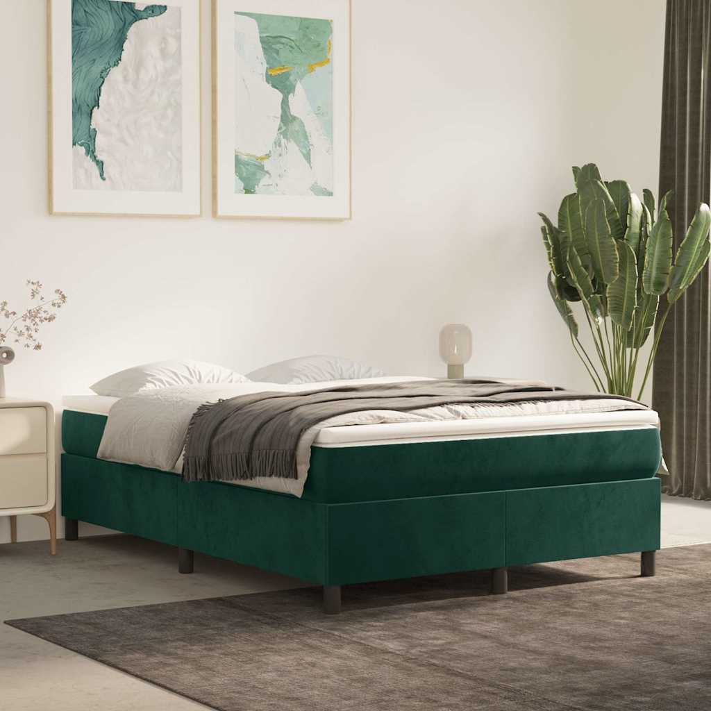 Sommier à lattes de lit et matelas Vert foncé 140x190cm Velours - XIOS