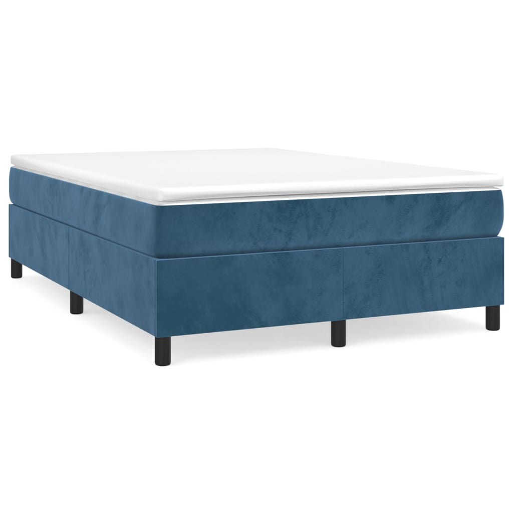 Sommier à lattes de lit et matelas Bleu foncé 140x190cm Velours - XIOS