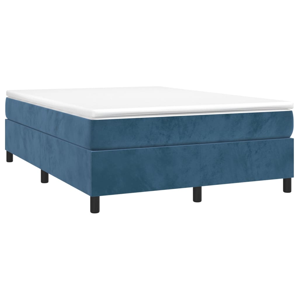 Sommier à lattes de lit et matelas Bleu foncé 140x190cm Velours - XIOS