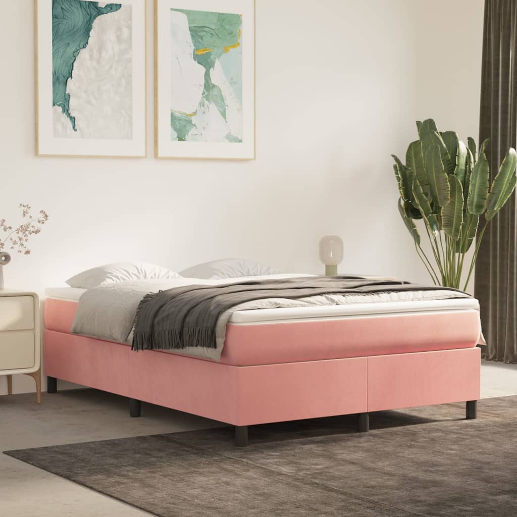 Sommier à lattes de lit avec matelas Rose 140x190 cm Velours - XIOS