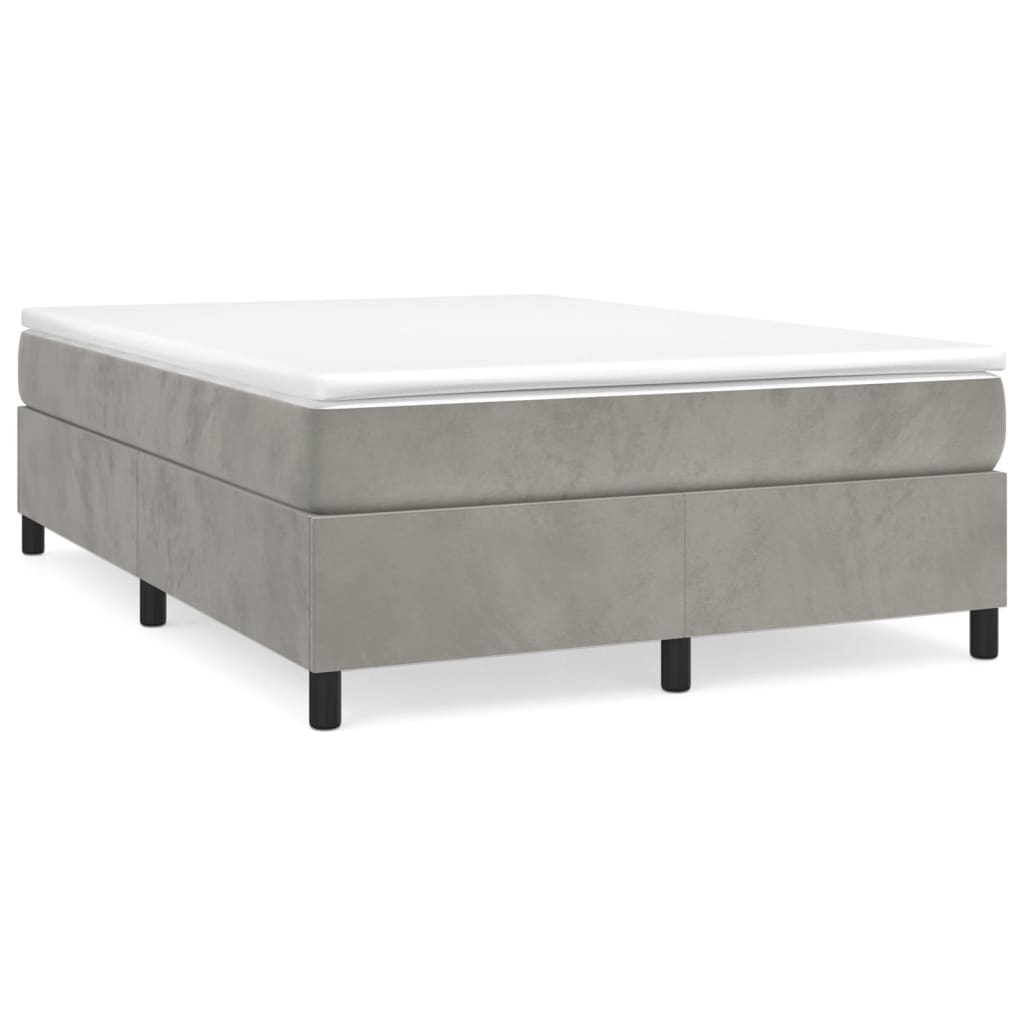 Sommier à lattes de lit et matelas Gris clair 140x200cm Velours - XIOS