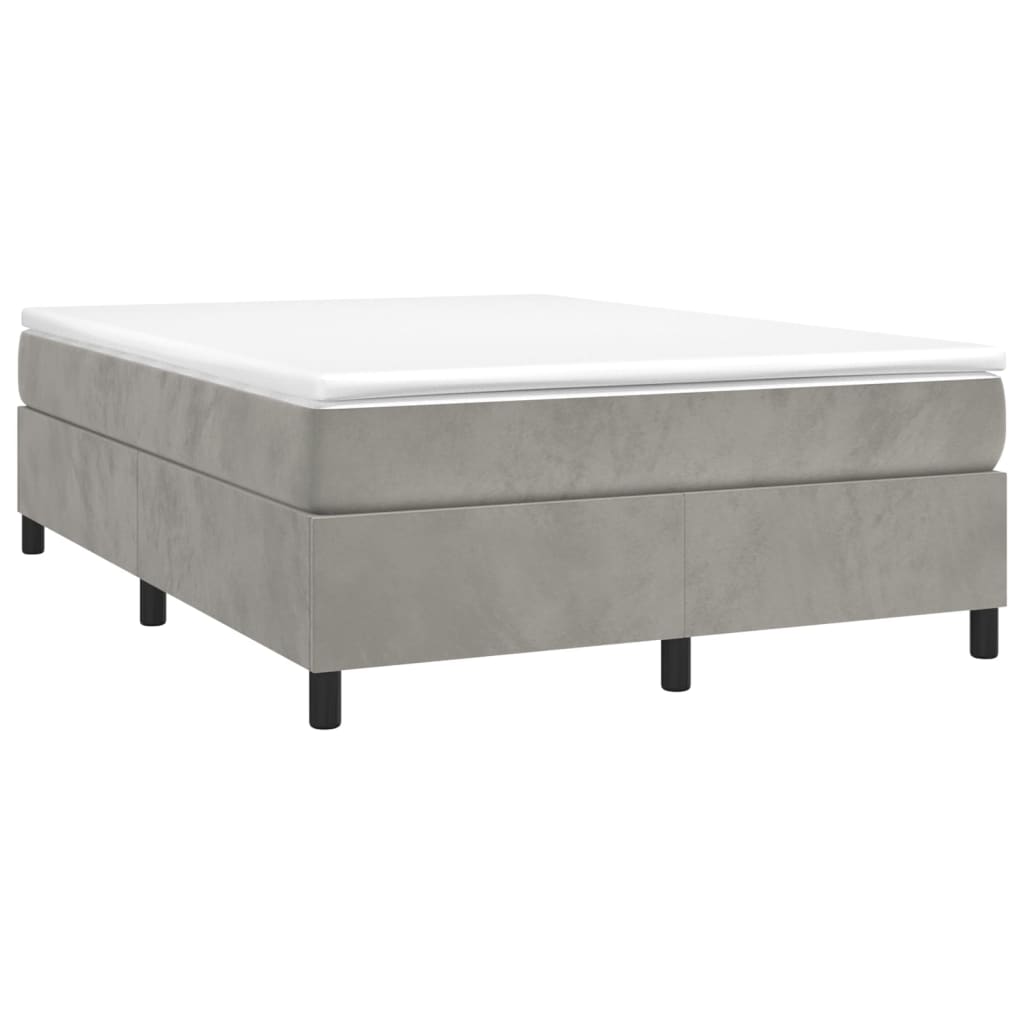 Sommier à lattes de lit et matelas Gris clair 140x200cm Velours - XIOS