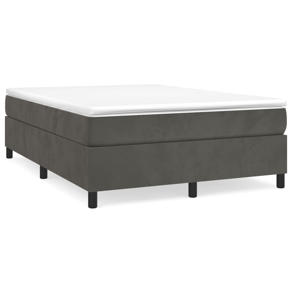 Sommier à lattes de lit et matelas Gris foncé 140x200cm Velours - XIOS