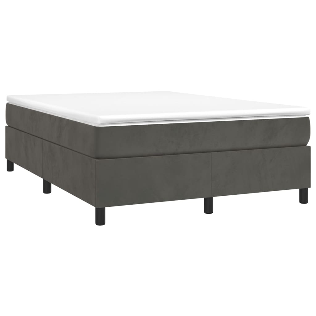 Sommier à lattes de lit et matelas Gris foncé 140x200cm Velours - XIOS