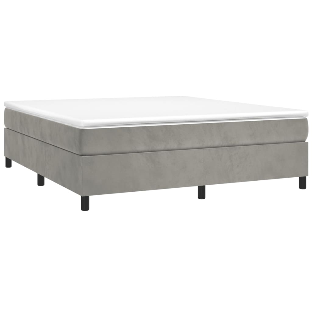 Sommier à lattes de lit et matelas Gris clair 160x200cm Velours - XIOS
