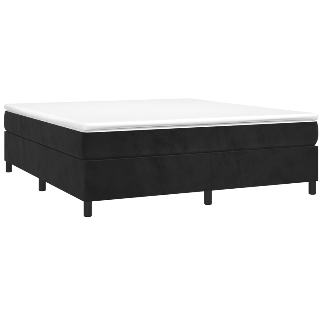 Sommier à lattes de lit et matelas Noir 160x200 cm Velours - XIOS