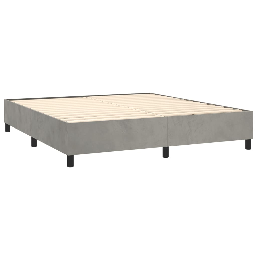 Sommier à lattes de lit et matelas Gris clair 180x200cm Velours - XIOS