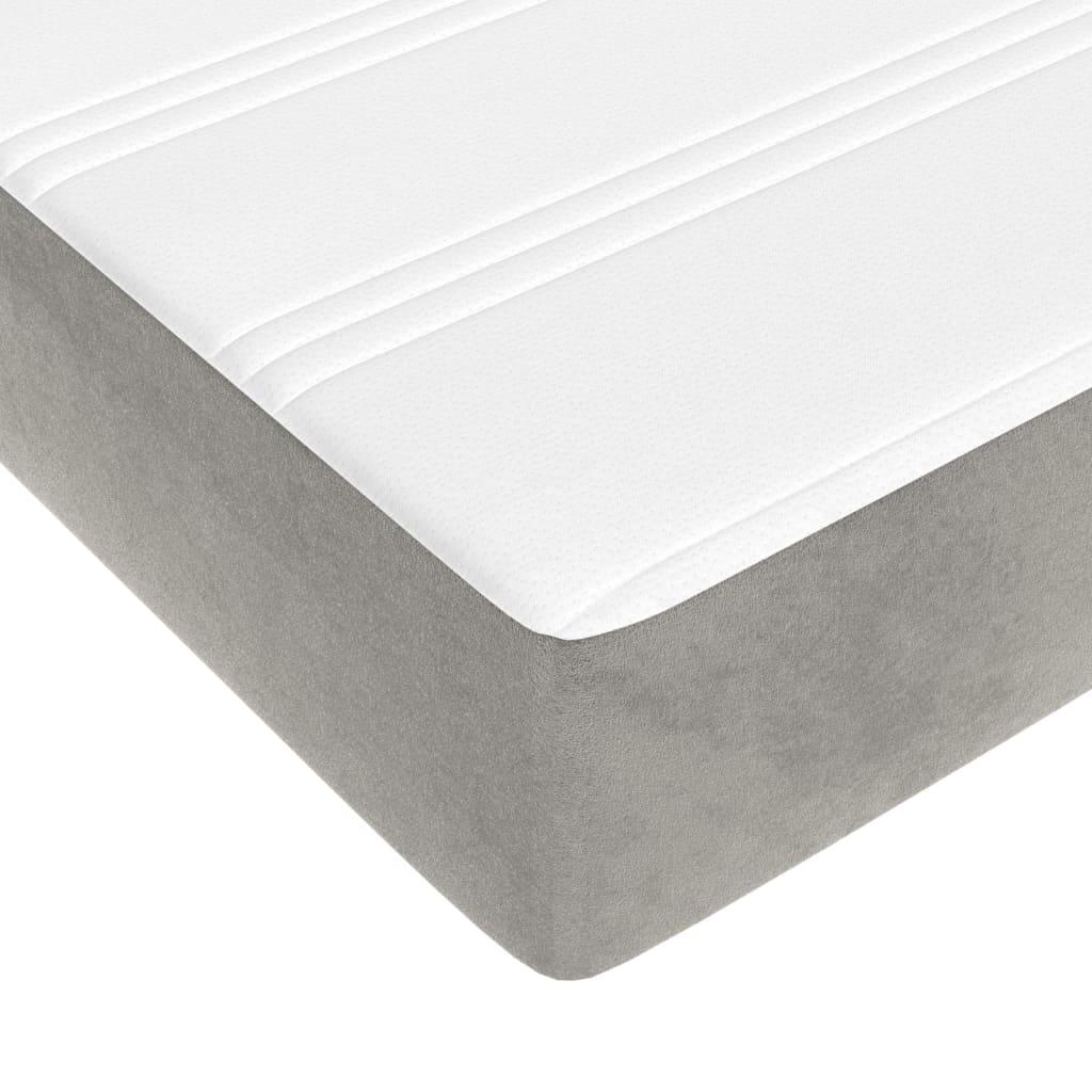 Sommier à lattes de lit et matelas Gris clair 180x200cm Velours - XIOS