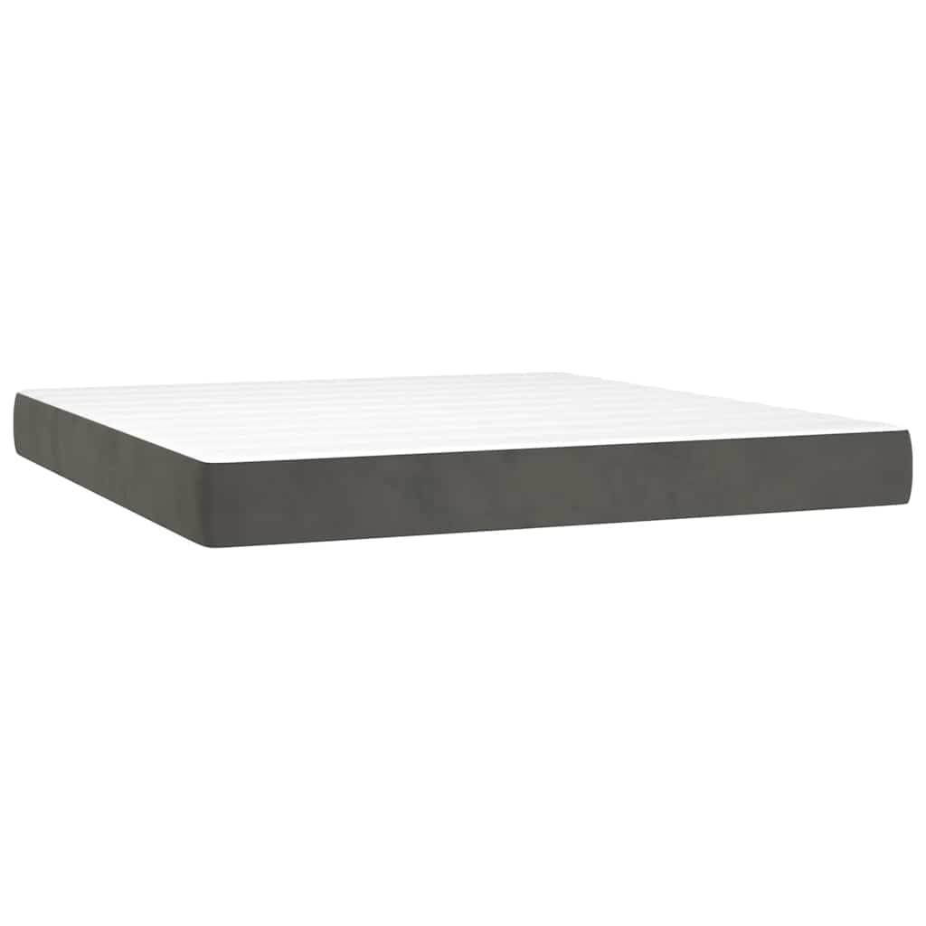 Sommier à lattes de lit et matelas Gris foncé 180x200cm Velours - XIOS